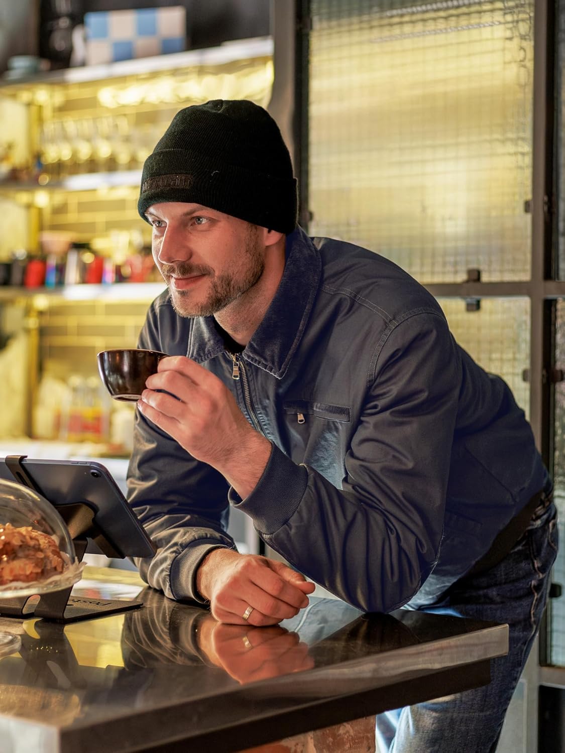 Mr.Stream Men's Waxed Cotton Duck Canvas Water-Repellent Sherpa Lined Fleece Front-Zip Jackets - Image 3