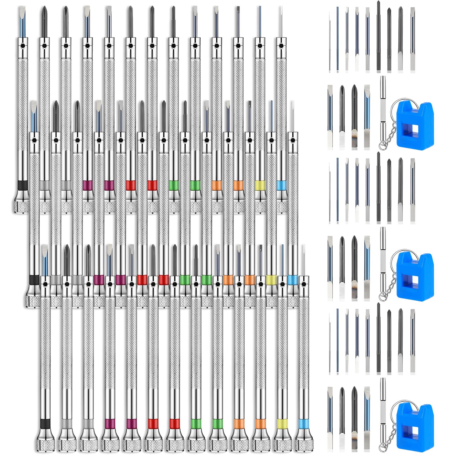 Set di 39 cacciaviti di precisione da 0,6 a 2,0 mm, in acciaio ad alta durezza, micro croce, kit per riparazione elettronica da lavoro per orologi, occhiali, gioielli, lavoro