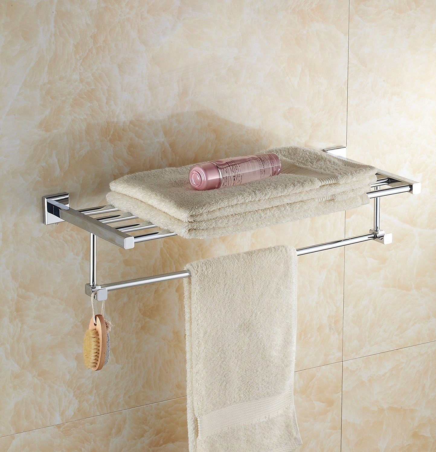Eccoedge 86 Series Luxury Bathroom Towel Rack, modern design, chrome finish, wall mounted