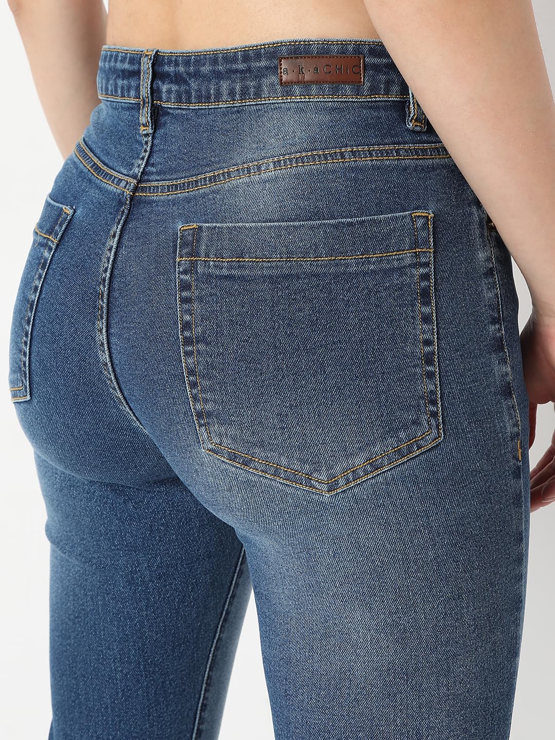 AKA CHIC Mid Rise Womens Boot Cut Jeans 7