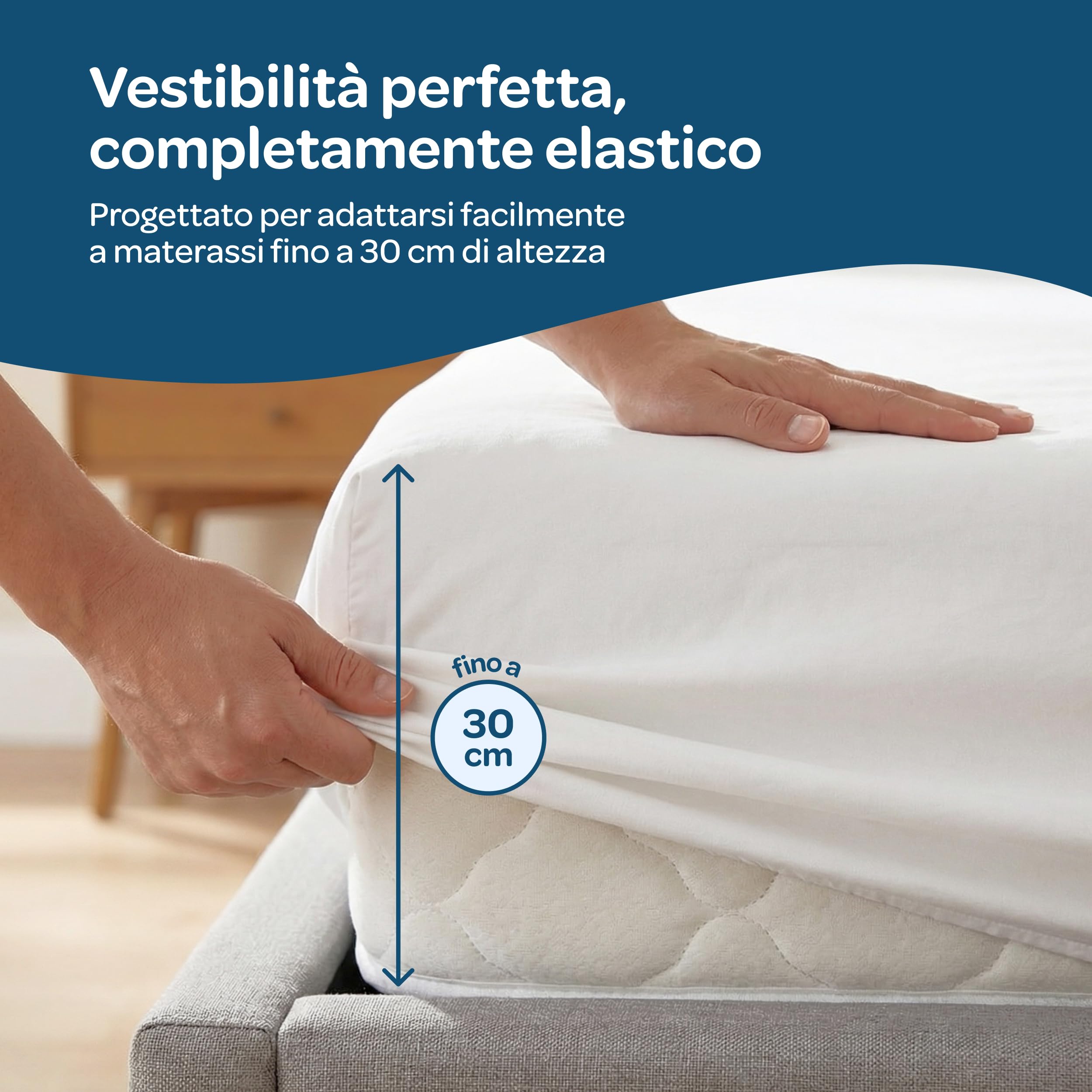 Coprimaterasso Culla Next To Me 50x85 cm Impermeabile Fibra Naturale Tencel Antiacaro Ipoallergenico Traspirante Termoregolatore Angoli elasticizzati