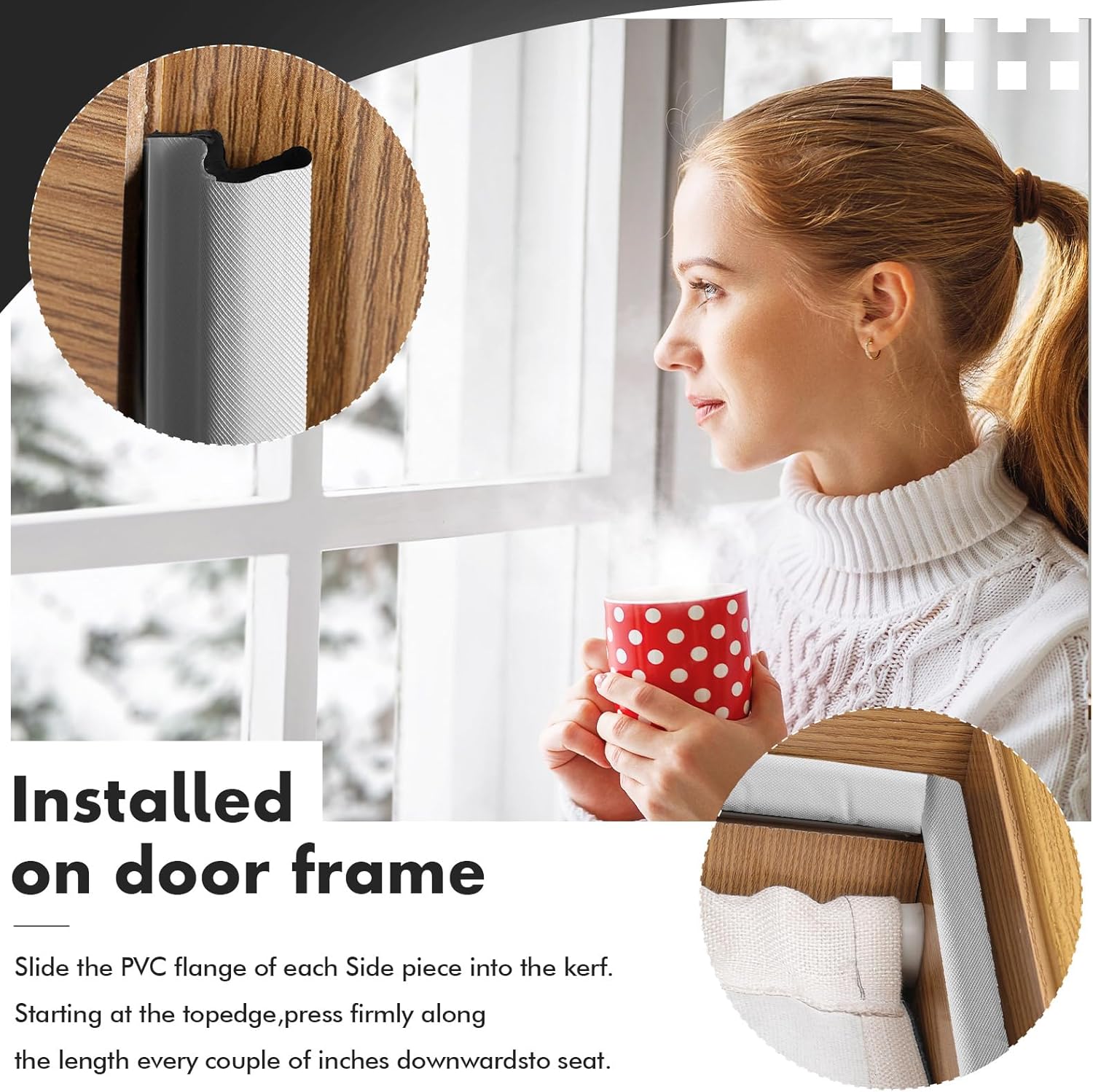 BBTO Weather Stripping Door Seal Exterior Weather Strip for Window V-Shaped Foam Kerf Garage Door Gap Blocker Soundproof Home Improvement Easy to Install(240 Feet,White)