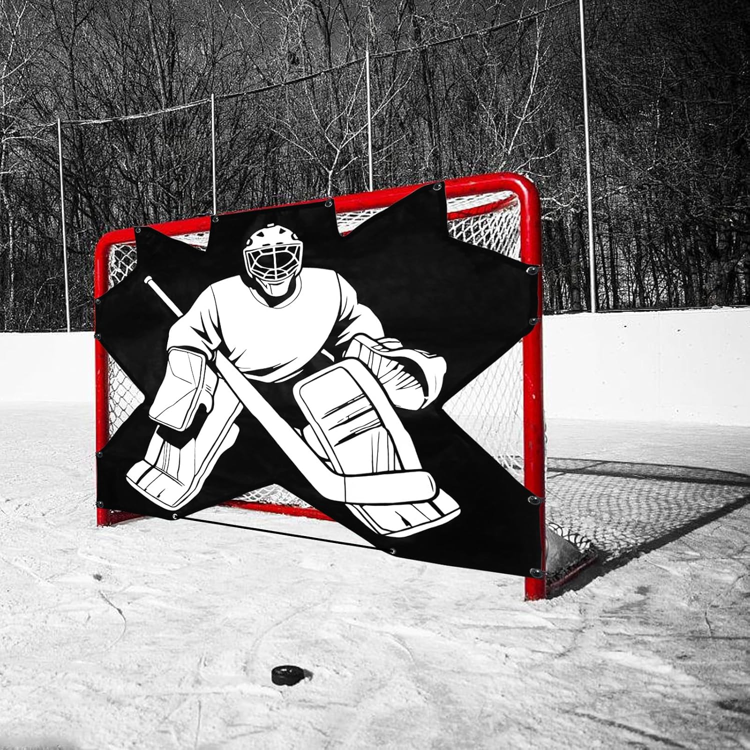 7-Hole Hockey Shooting Target: Accuracy Trainer Pad for Goalie Practice