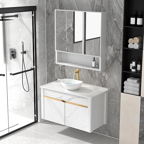 Miniatura 16 de Fregadero de baño de 19 x 15 pulgadas con grifo y desagüe desplegable – Porcelana negra mate rectangular sobre mostrador moderno lavabo de arte