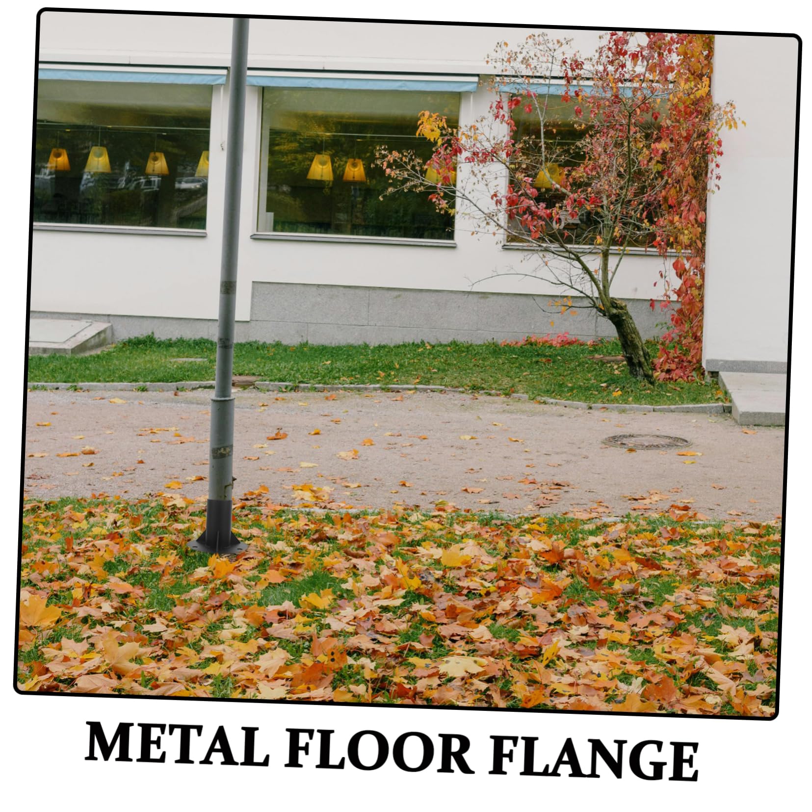 STOBOK Fence Post Support Heavy-Duty Metal Deck Post Base Flange for Fence Mailbox Deck Railings Pergola Brackets Inner Diameter 52mm - Image 3