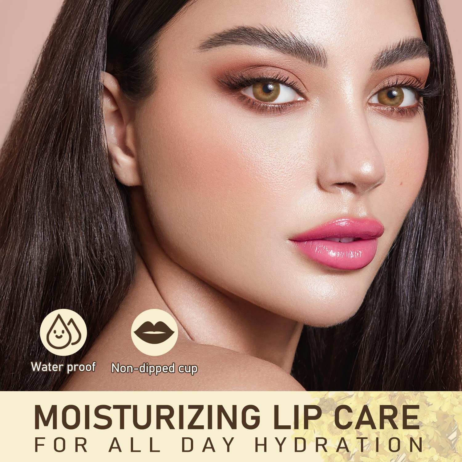 Bálsamo labial de flores, lápiz labial que cambia de color para una sombra rosa perfecta, bálsamo labial de pH único para tus labios, bálsamo de flores limpio y vegano (flor amarilla) 3