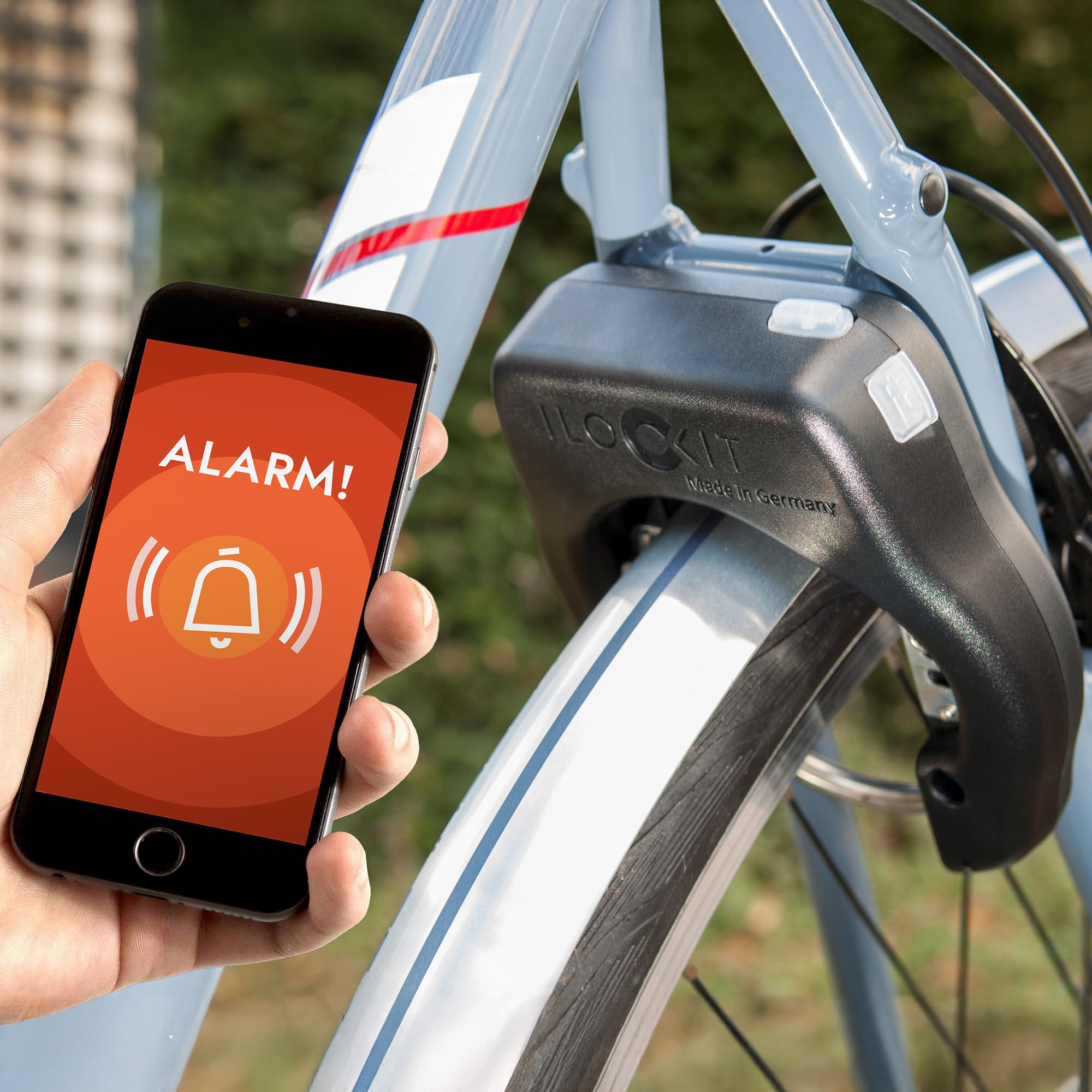 Rahmenschloss Fahrrad I Bluetooth Fahrradschloss mit Alarm | Smartes Fahrradschloss mit Alarm | Rahmenschloss per Handy steuern | Made in Germany