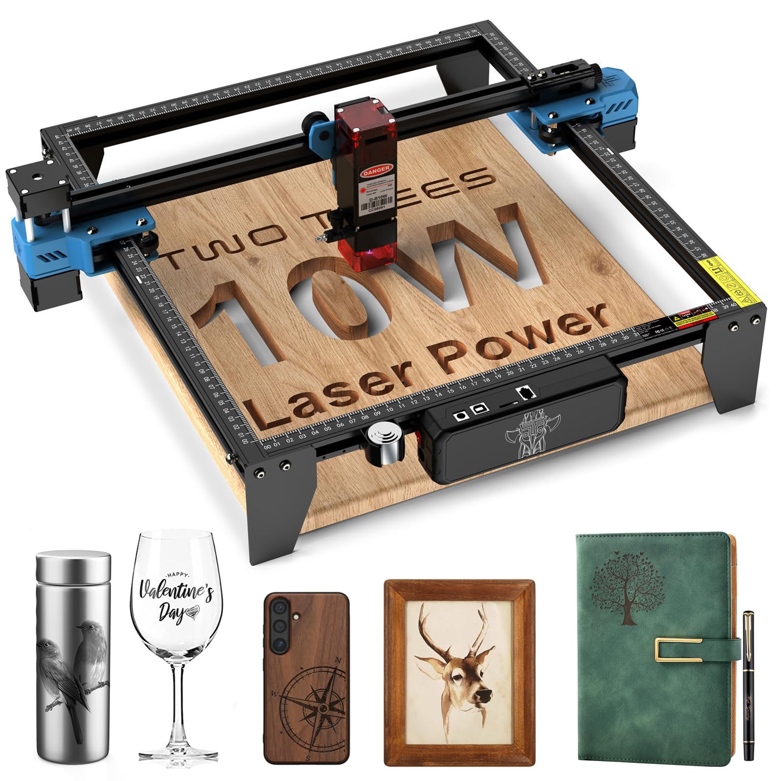 Twotrees TTS-10 PRO 10 W Maszyna do grawerowania laserowego Maszyna do cięcia laserowego Narzędzie do grawerowania laserowego do drewna Metal Aluminium Szkło Skóra