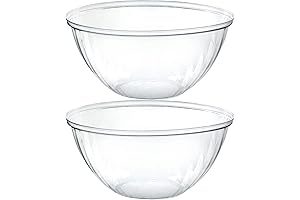 PLASTICPRO Disposable Crystal Clear Plastic Serving Bowls