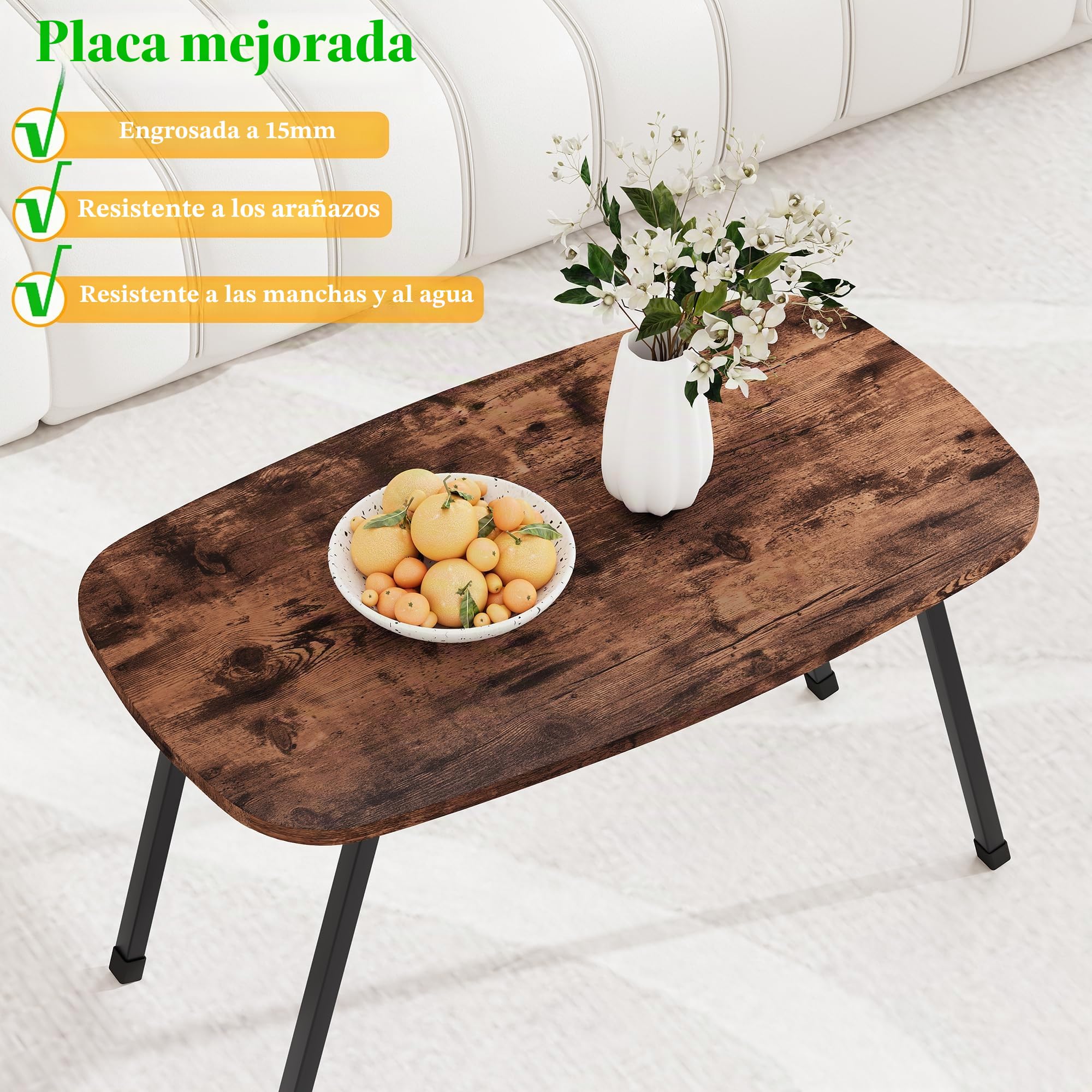 Mesa de centro ovalada, pequeñas mesas de centro plegables para sala de estar, muebles modernos de mediados de siglo, mesa de té, mesa auxiliar para sofá, escritorio de piso plegable para
