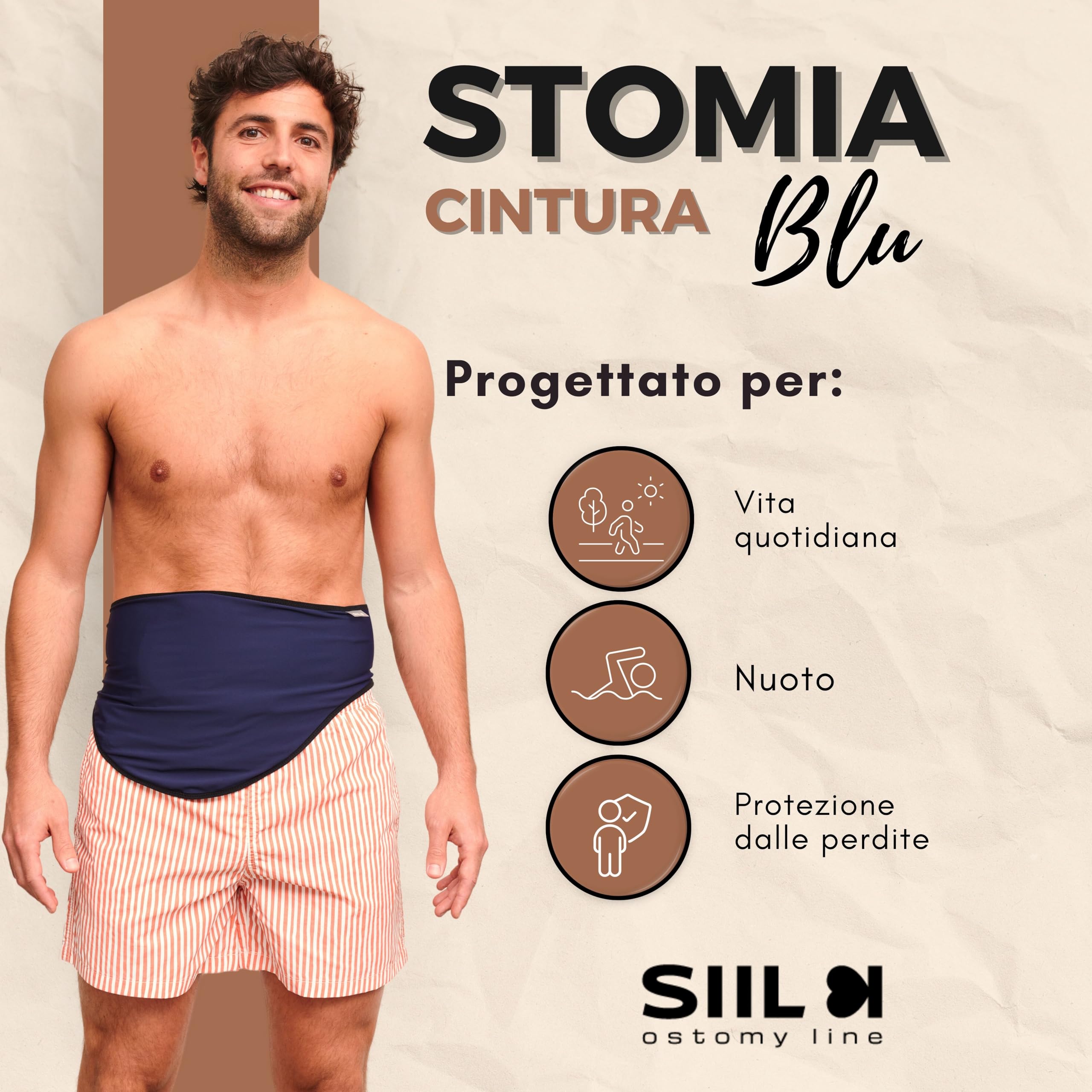 SIIL Cintura per Stomia | Fascia Per Stomia a mare Ostomy | X-Large