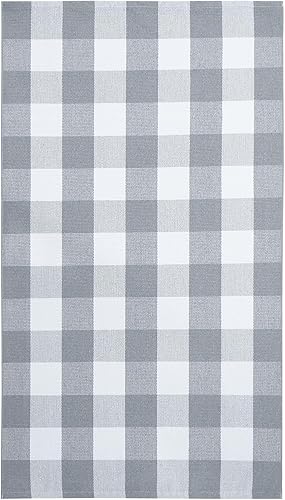 Miniatura 235 de IOHOUZE - Tapete a cuadros estilo búfalo de 5 x 8 pies para interiores y exteriores, lavable, para sala, tapete de bienvenida primavera-verano