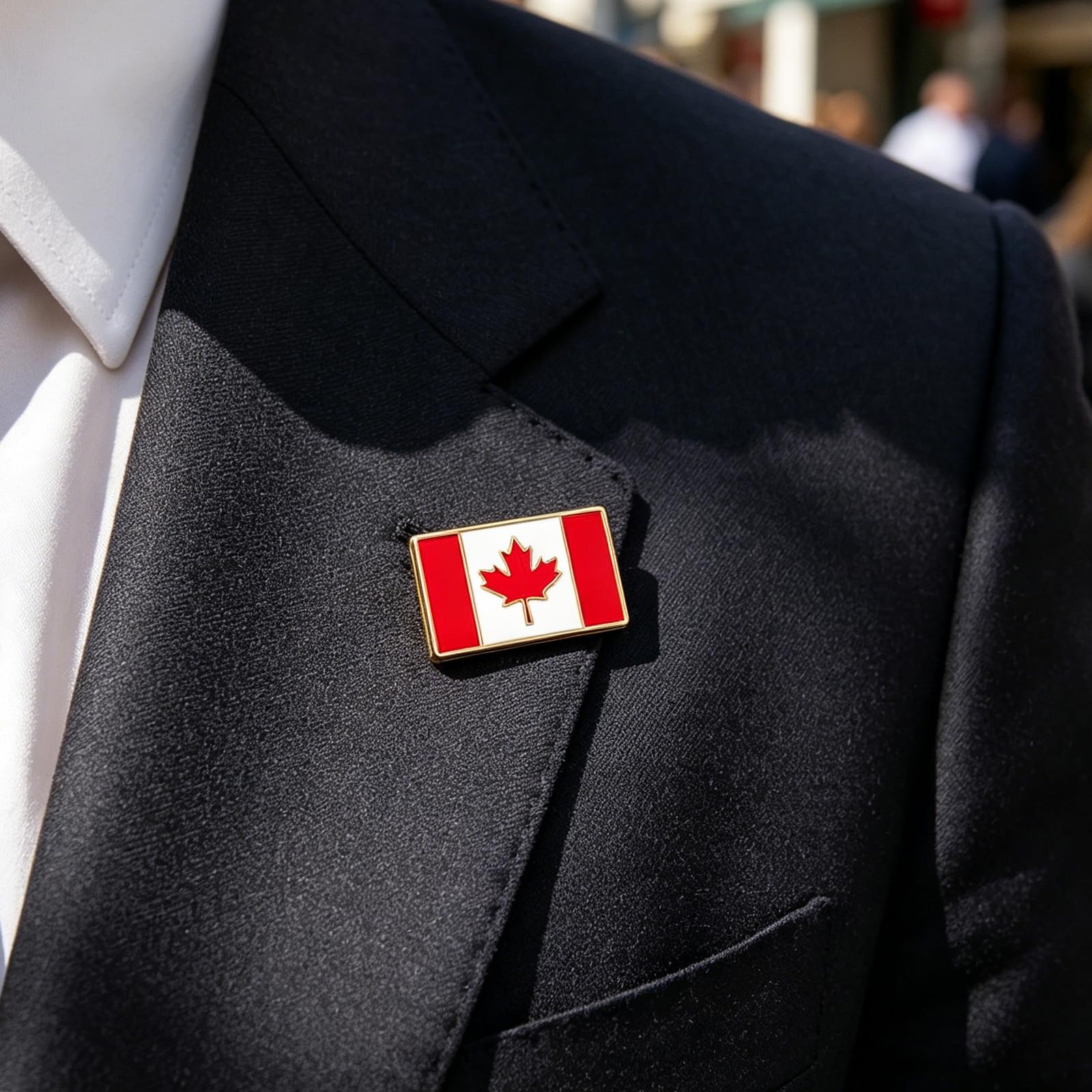 Elegante pin de bandera de Canadá en miniatura con cierre seguro, accesorio ideal para trajes, abrigos y sombreros, pin de bandera de Canadá