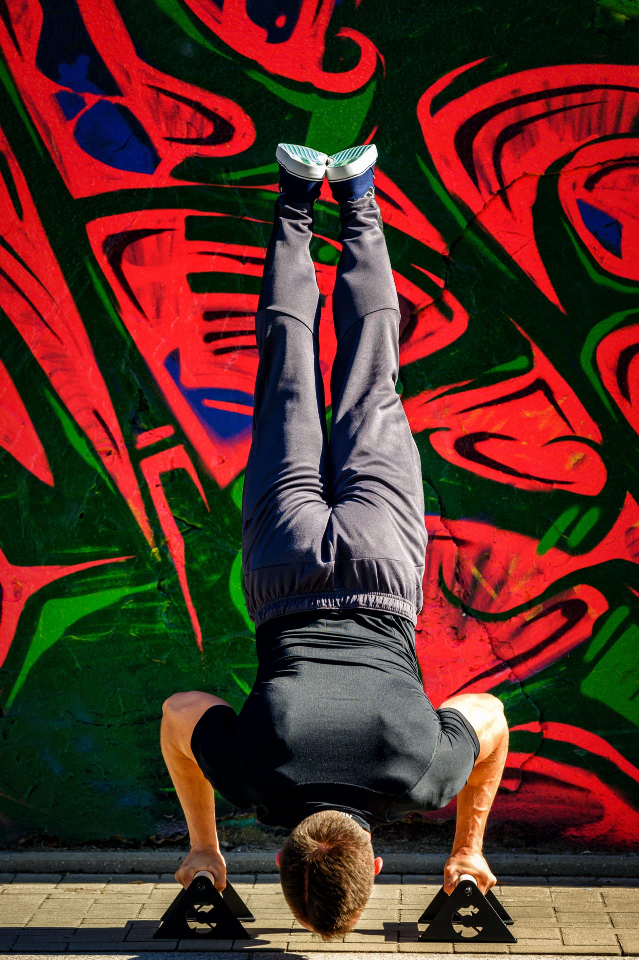 Liegestützgriffe Handstand Griffe Calisthenics Minibarren Fitness Liegestütze Griff Parallettes Höhenverstellbar Holz und Stahl Push Up Bars S, M, L