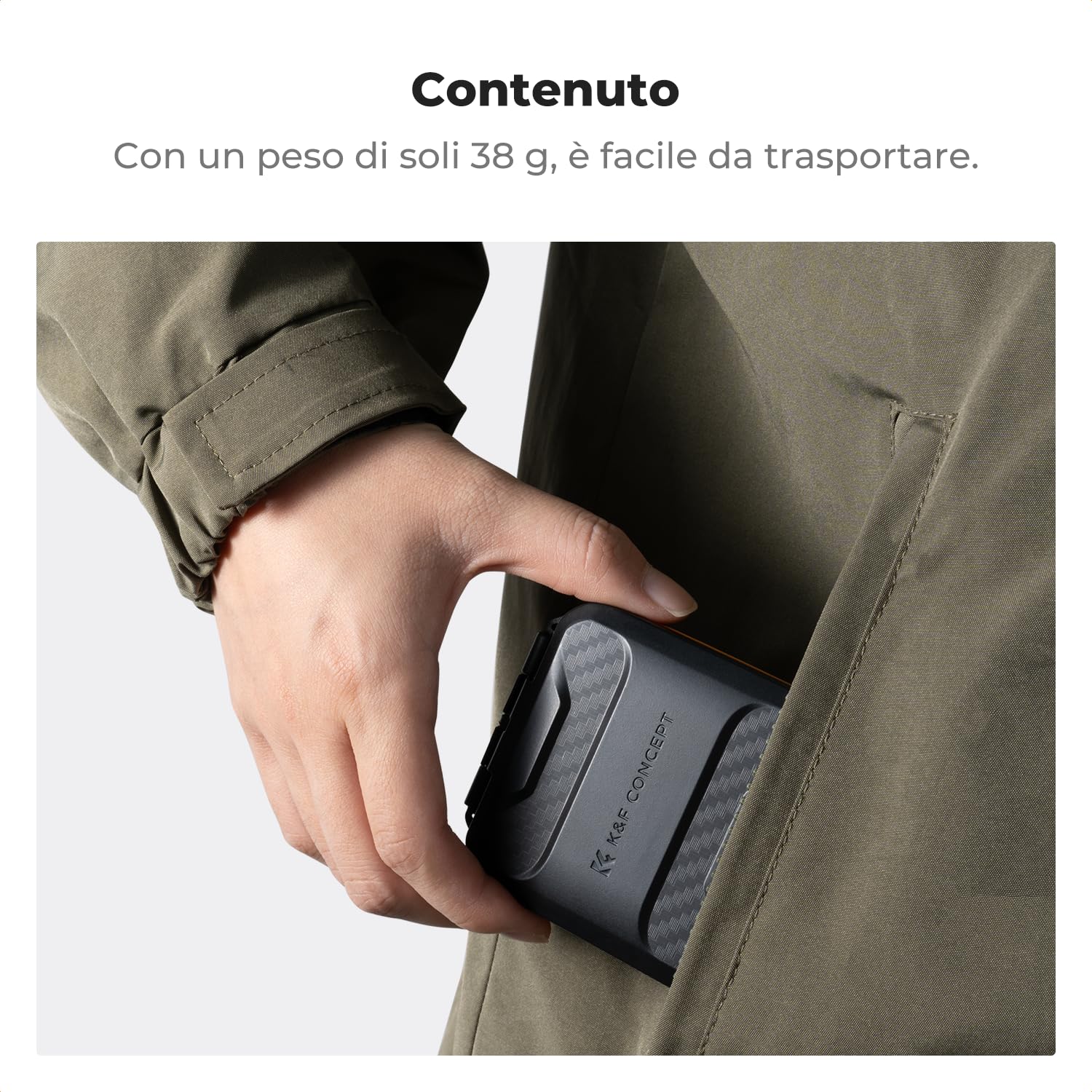 K&F CONCEPT Custodia per Schede SD, Scatola Porta Memory Card Impermeabile e Antiurto, 12 Slot per 8 Micro SD/TF e 4 SD SDXC SDHC, Astuccio Compatto con Cordino Antismarrimento