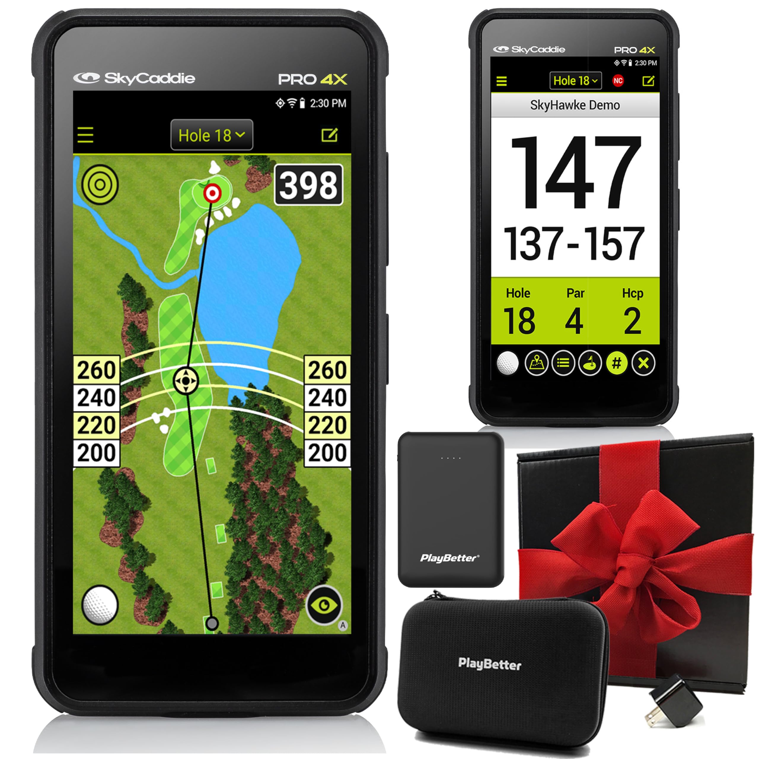 SkyCaddie PRO 4X Handheld Golf GPS Gift Box Bundle - 4