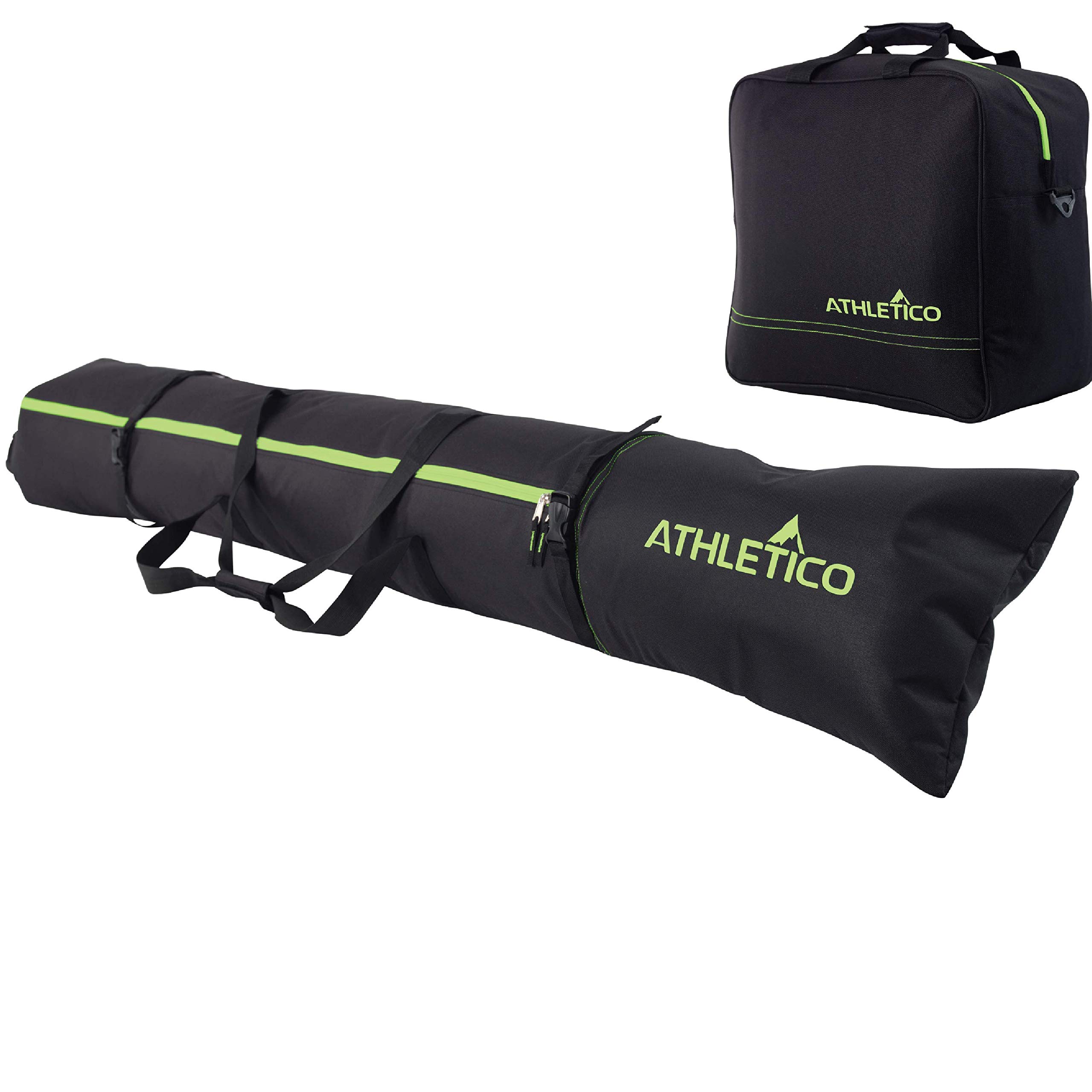 Athletico Ski & Boot Bag Combo | Store Skis Up to 200 CM & Boots Up To Size 13 | Includes 2 Padded Bags