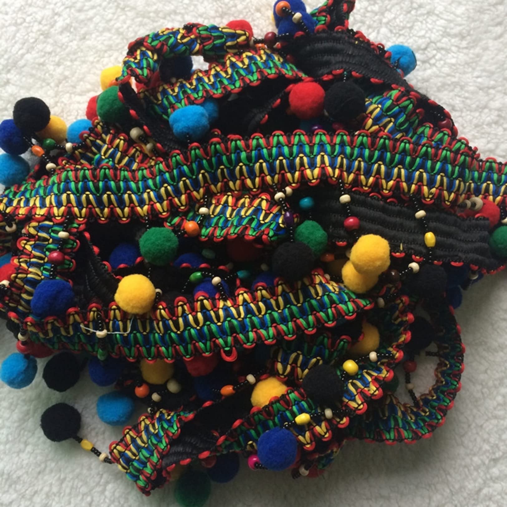 5 Yards Pom Ball Trim Quaste Fransenband | Nähen Handwerk DIY Tasche Kleidung dekorative Spitze Vorhang Lampenschirme Dekor