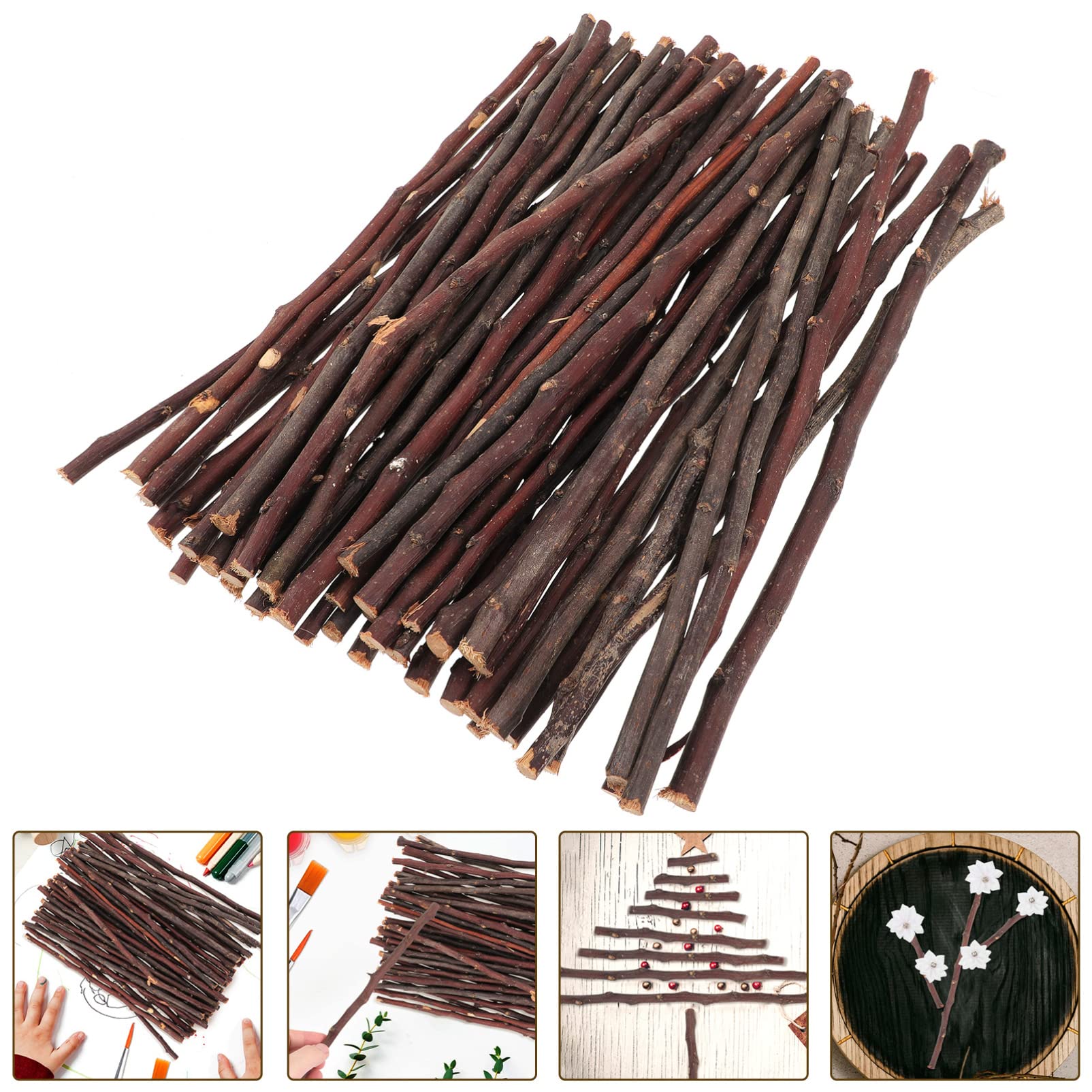 Veemoon Palitos de Madera para Manualidades 50 Piezas Ramas Secas Naturales Aproximadamente 30 Cm para Proyectos de Arte Bricolaje y Actividades Escolares Decoración para Jardín Boda y Casa