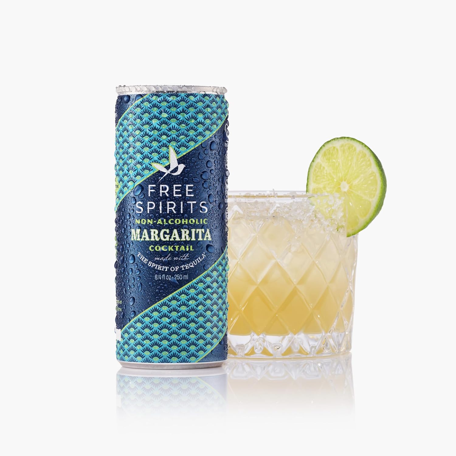 Free Spirits Margarita (12 Pack) Non-Alcoholic Cocktail - Ready To Drink Mocktail - Low Sugar, Real Fruit Juice, B-Vitamins - Award-Winning - 8.4 fl oz Cans