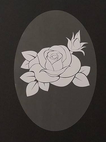 Miniatura 2 de DCentral® Rose - Vinilo decorativo para ventana "Grabado" de vidrio adhesivo – 8" x 12" Objetos son opacos - Fondo es transparente