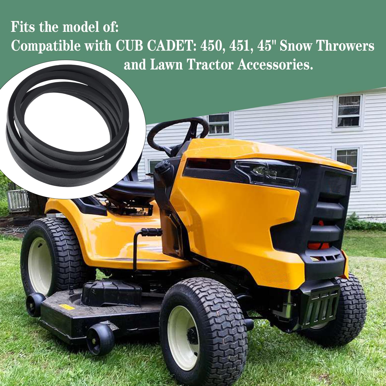 954-0340 754-0340 - Correa de transmisión eléctrica para cortacésped MTD Cub Cadet 450 451 de 45 pulgadas, 5/8 x 84 pulgadas, correa en V