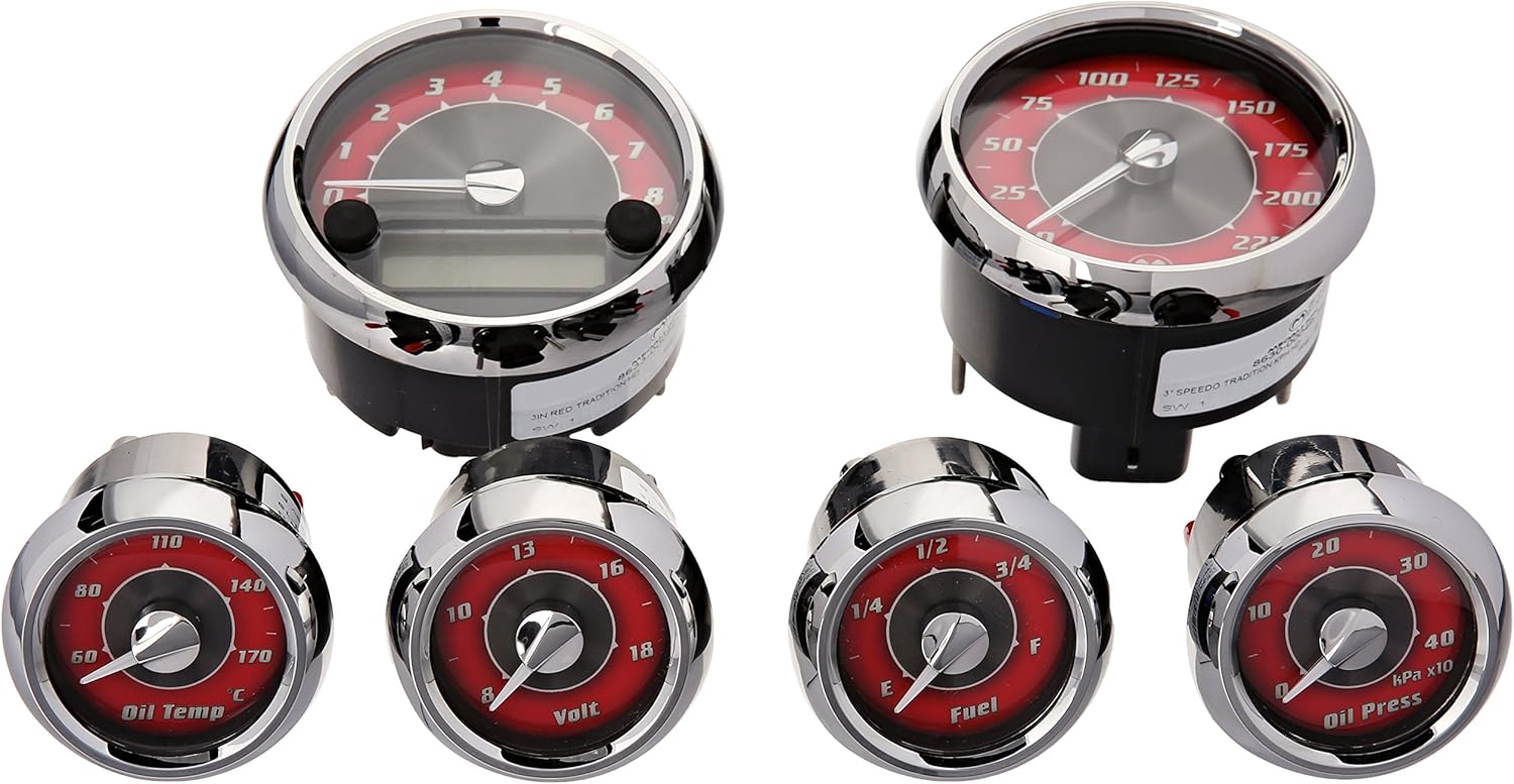 Kuryakyn 4649 Red Tradition Medallion Gauge Kit, Gauge Sets Amazon Canada