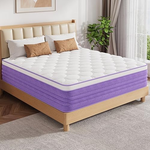 Colchón tamaño King, colchón de espuma viscoelástica de firmeza media en una caja, sin fibra de vidrio, colchones King de 12 pulgadas, materiales