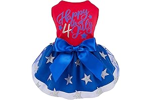 Fitwarm Happy 4th of July Dog Tulle Dress
