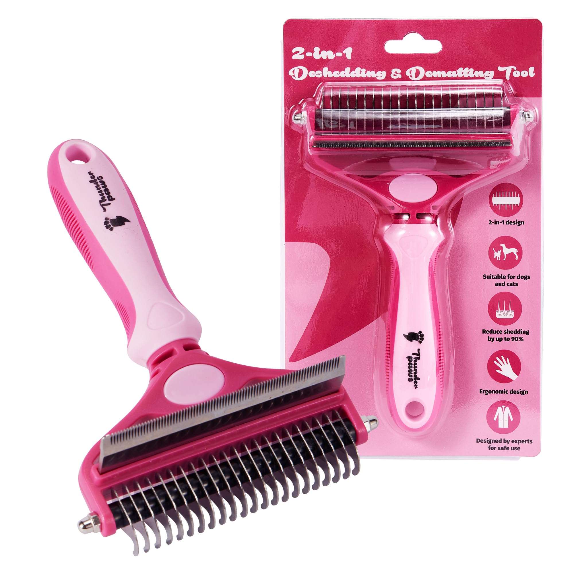 Thunderpaws D-Shedz Professional De-Shedding Tool - Pink