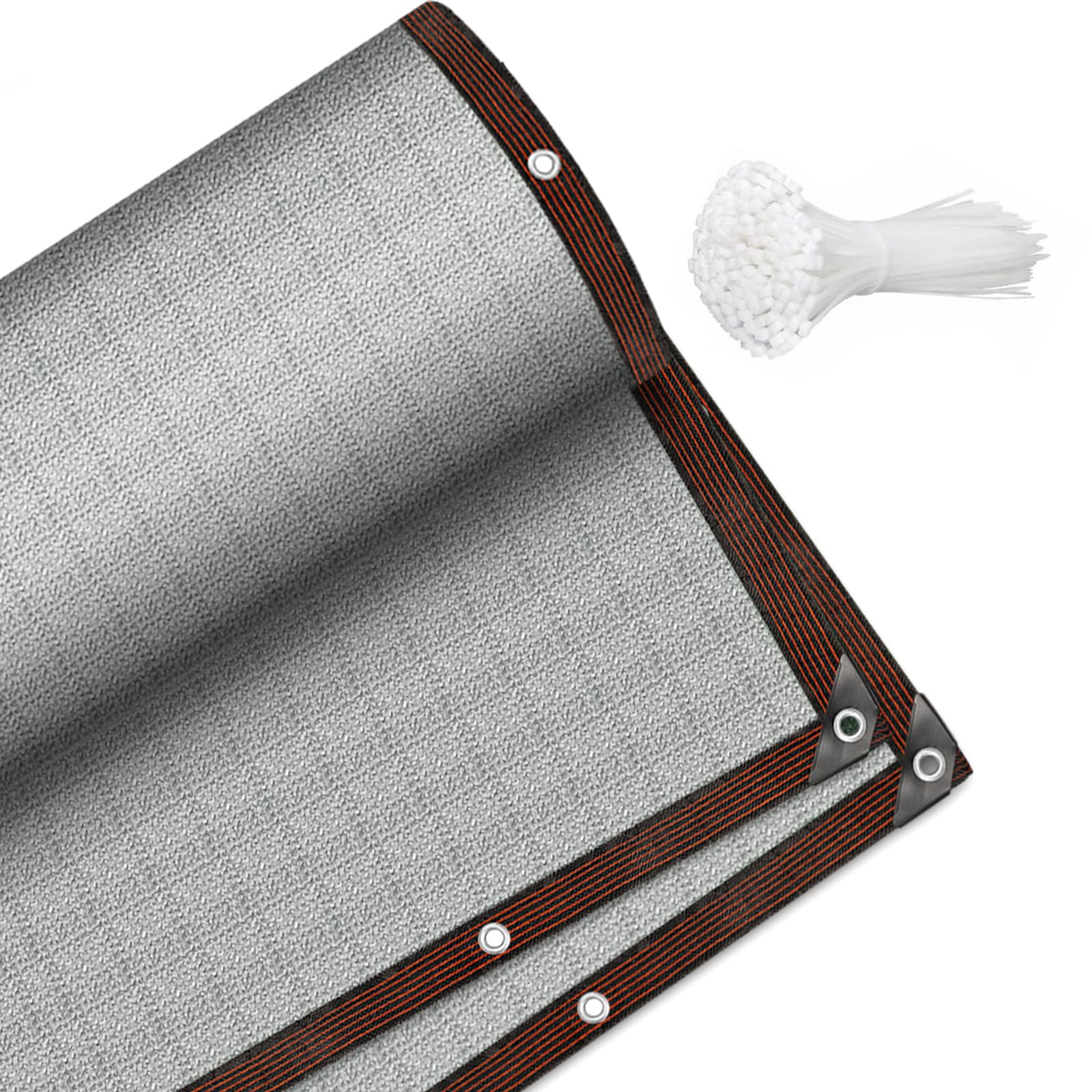 Osrioal 1x10m Privacy Screen Garden, 90% Privacy Fence Screening Balcony, 230 g/mΒ² HDPE Outdoor Shading Net, Tear-Resistant Windbreak Fencing with Holes and Cable Ties, Grey