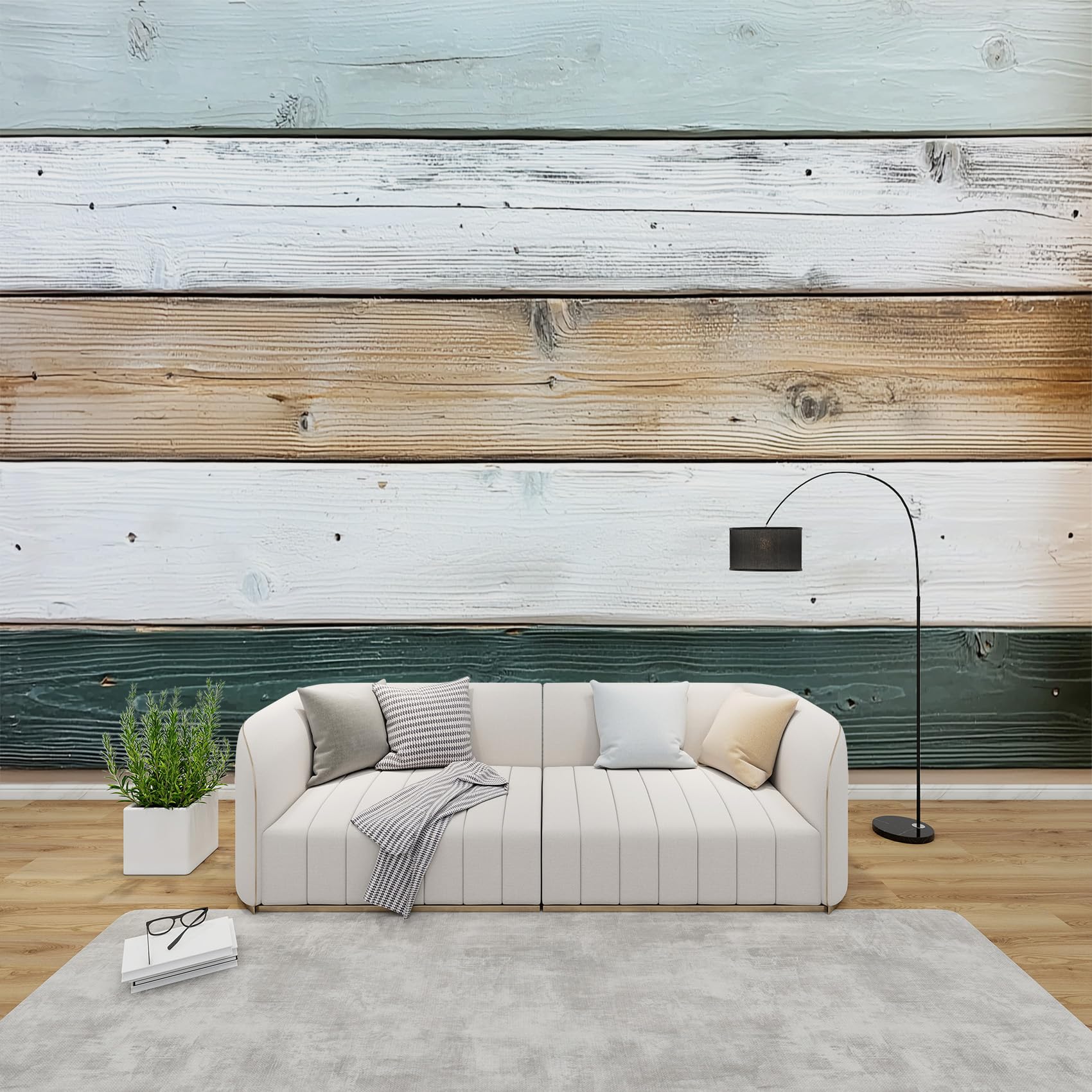 AevuCub Wood Effect Wallpaper for Living Room - Wood Grain Wall Murals for Bedrooms, Rustic Wooden Wall Art, Non-Woven Photo Wallpaper 3D Effect, 450x315 cm