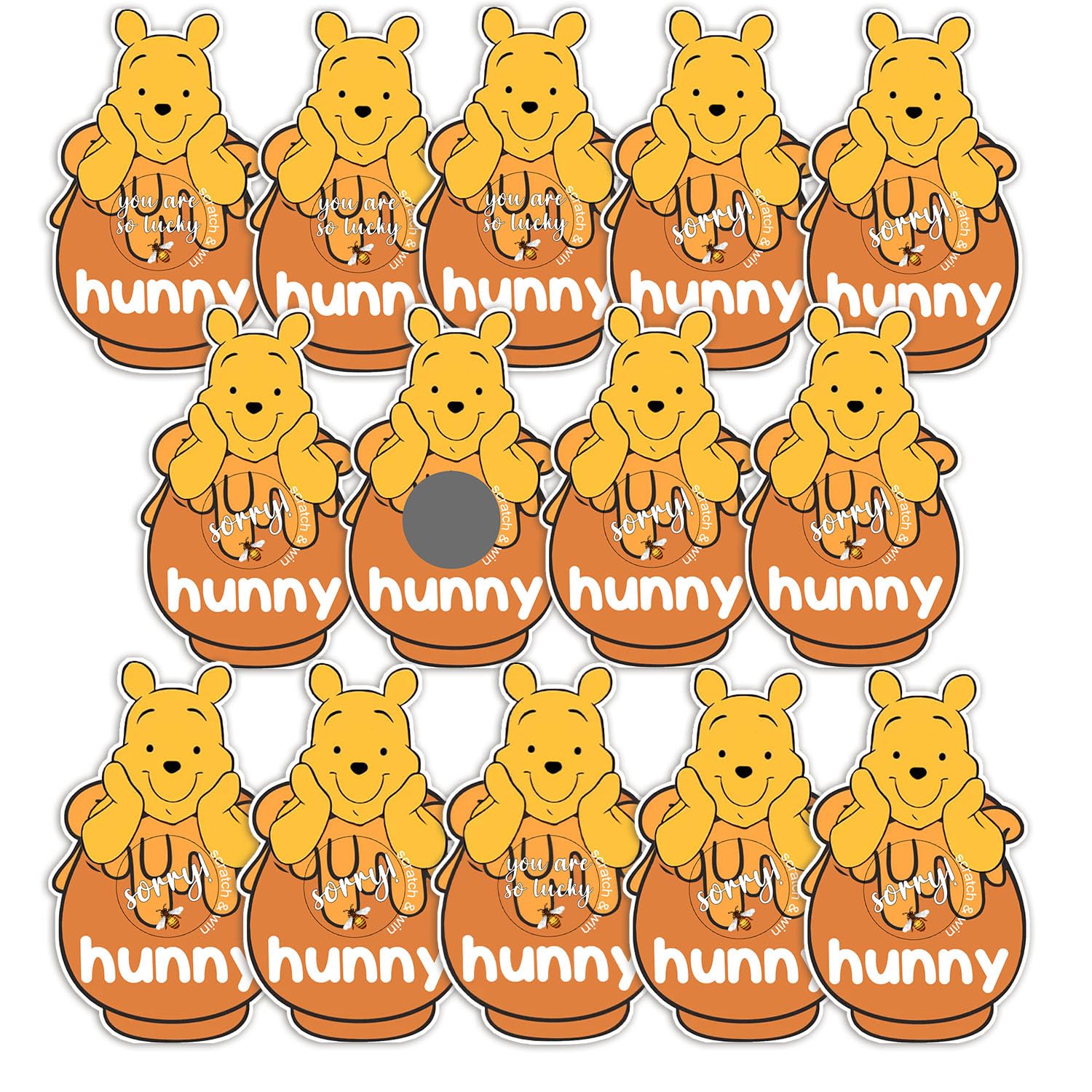 QZCYU 80 PCS Winnie The Cute Bear Baby Shower Games, Babe Shower Scratch Off Game, Party Activity and Idea for Boys Girls Dirty Diaper Baby Shower