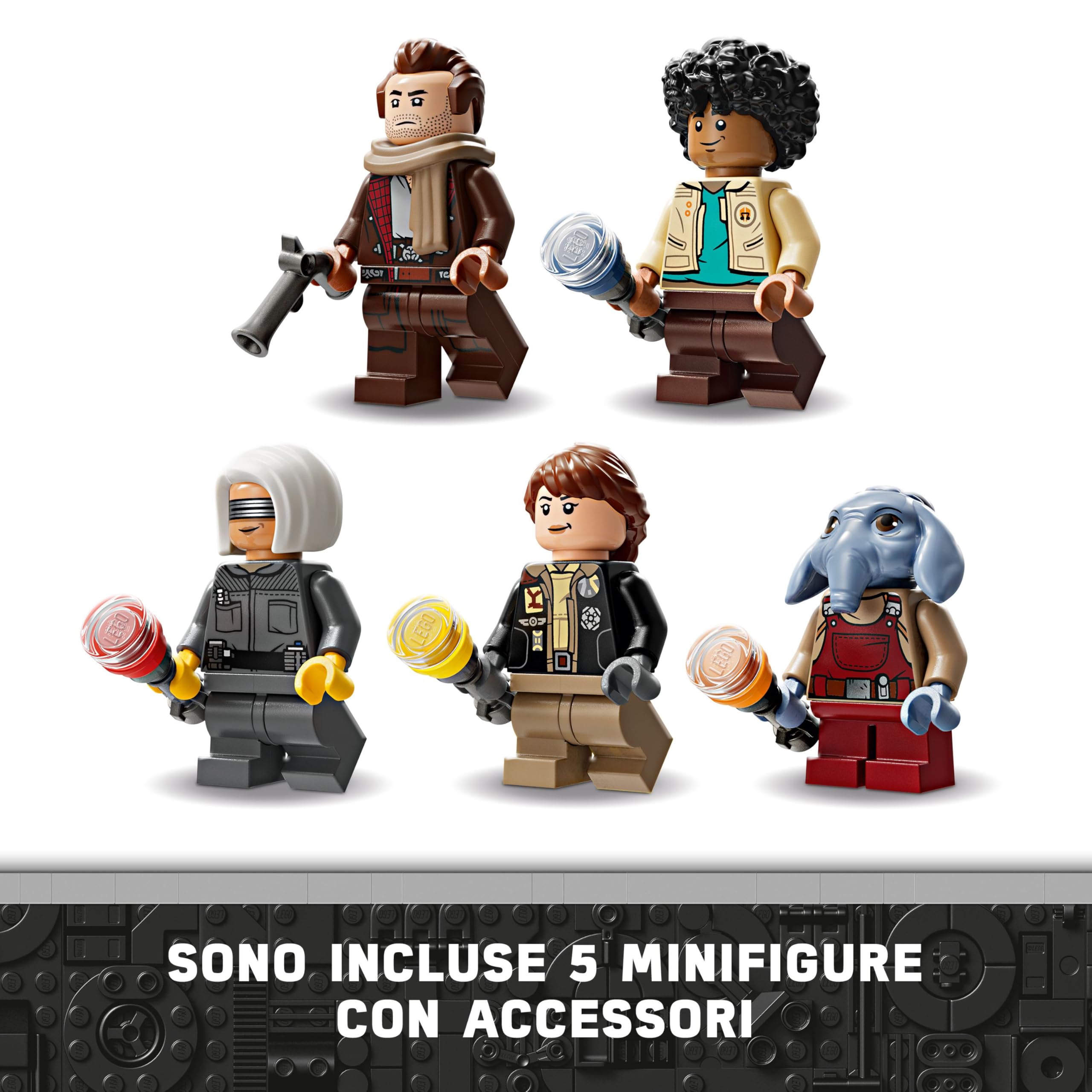 LEGO Star Wars Onyx Cinder, Astronave Giocattolo da Costruire dalla Serie TV Skeleton Crew, Giochi per Bambini e Bambine da 10 Anni con 5 Minifigure di Personaggi, Idea Regalo da Collezione 75374