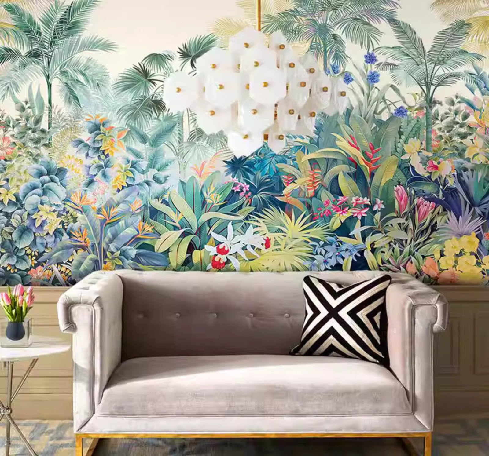 Wallpaper-3D-Xlm 300Cm×210Cm(B×H) Minimalist Fresh Aesthetic Plants Flowers 3D Wallpaper Easy Install Feature Office Living Room Sofa Bedroom Tv Background Wall Decoration-300Cm×210Cm