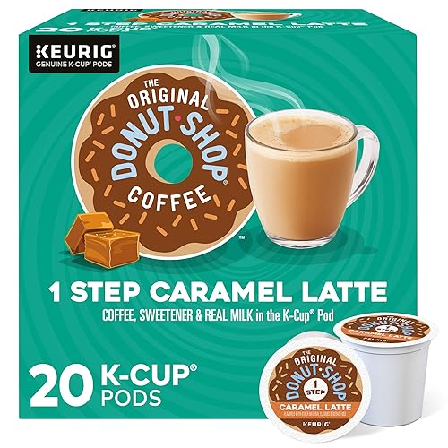 The Original Donut Shop - Cápsulas de Caramel Latte para Single-Serve Keurig K-Cup, café saborizado, 20 unidades
