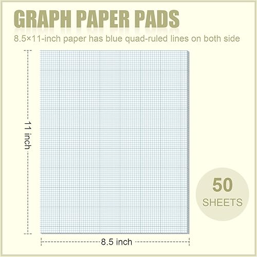 Miniatura 2 de Ctosree 6 blocs cuadrilares de 8.5 x 11 pulgadas, 10 cuadrados por bloc de papel cuadriculado, bloc de sección transversal para dibujo de
