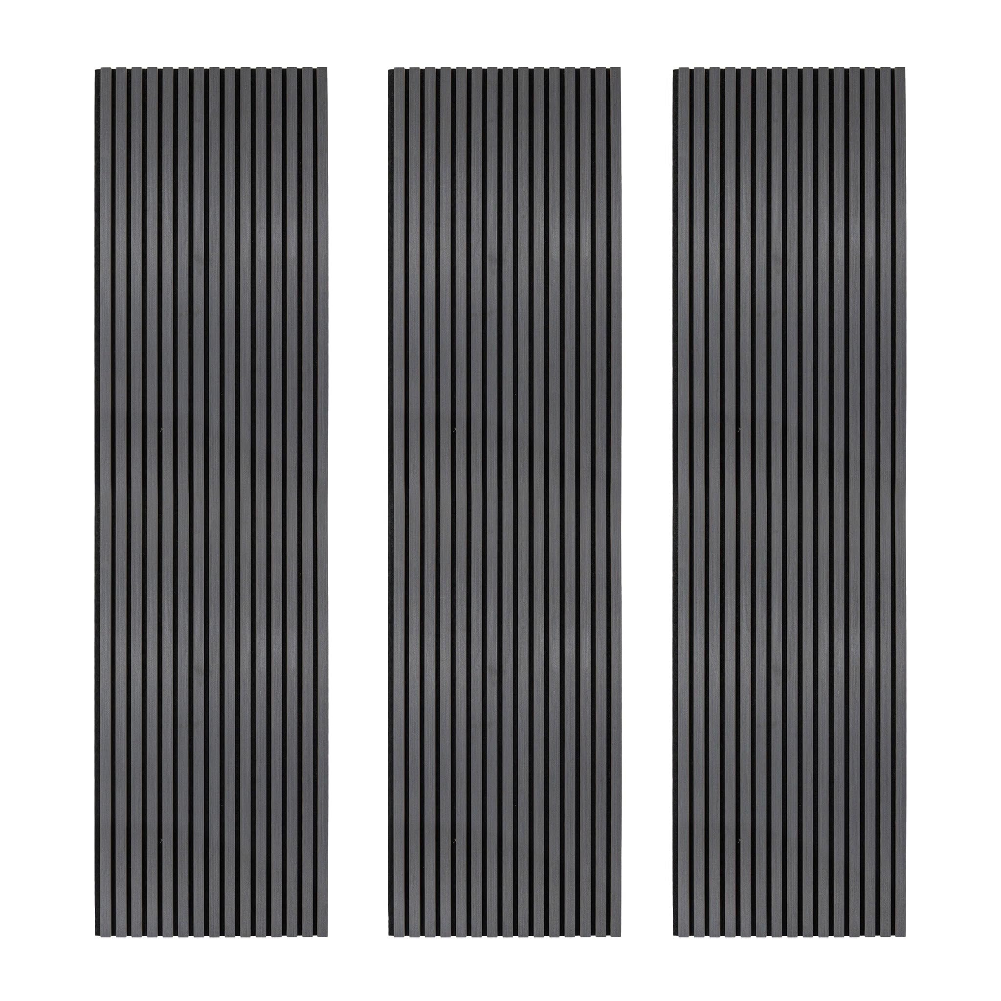 Monstershop Unisex Grey Acoustic Slat Wall Panels X 3 – Anthracite