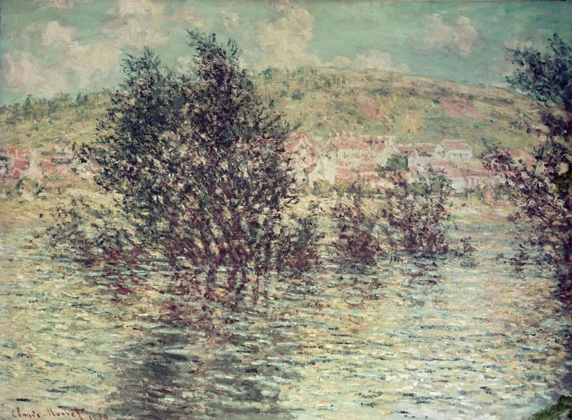ARTXLXXBN Famous Prints Artwork Pictures Poster Painting Art Vétheuil Vue De Lavacourt by Claude Monet Artwork Landscape Pictures for Home Decor 60x90cm