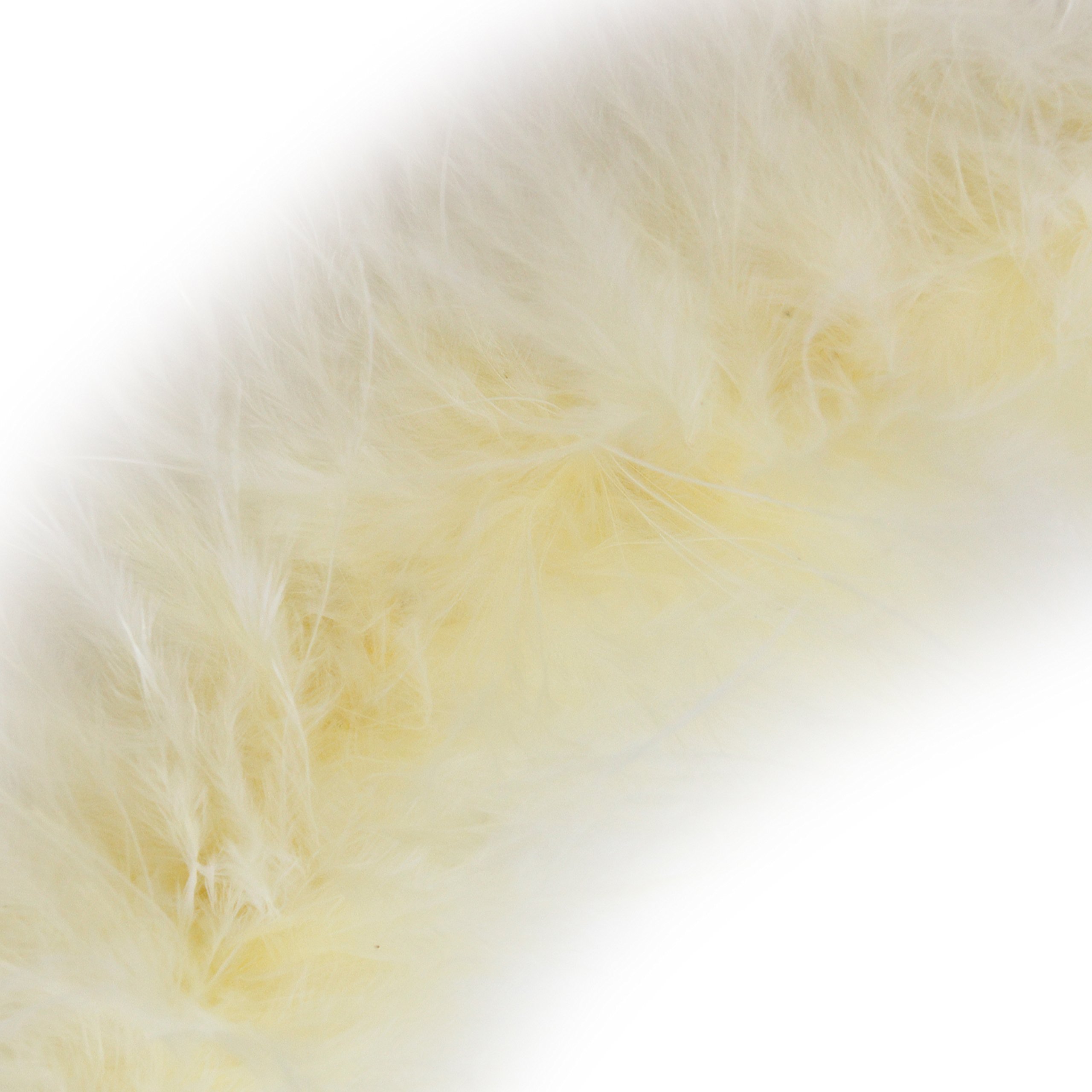 1 Metre - Marabou Swansdown Feather Trim Soft & Fluffy Craft - Choose Colour (Lemon)