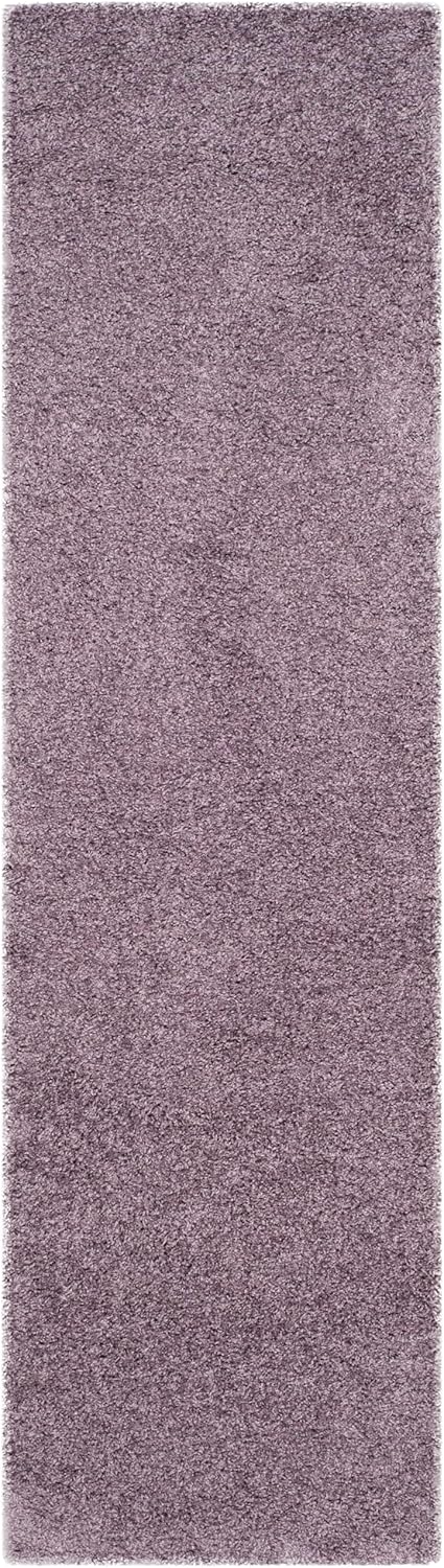 SAFAVIEH Laguna Shag Collection Runner Rug - 2'3" x 6', Purple, Solid Design, Non-Shedding & Easy Care, 2-inch Thick Ideal for High Traffic Areas in Living Room, Bedroom (SGL303P)