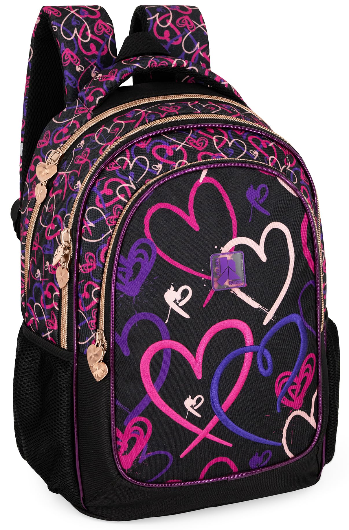 Clondo School Pack Completo Zaino Scuola Ergonomico 33x43x20 cm con Astuccio coordinato 3 Scomparti 46 Pezzi – Julian Ross – Scuola Elementare e Regalo Bambina (Lovely Vibes)