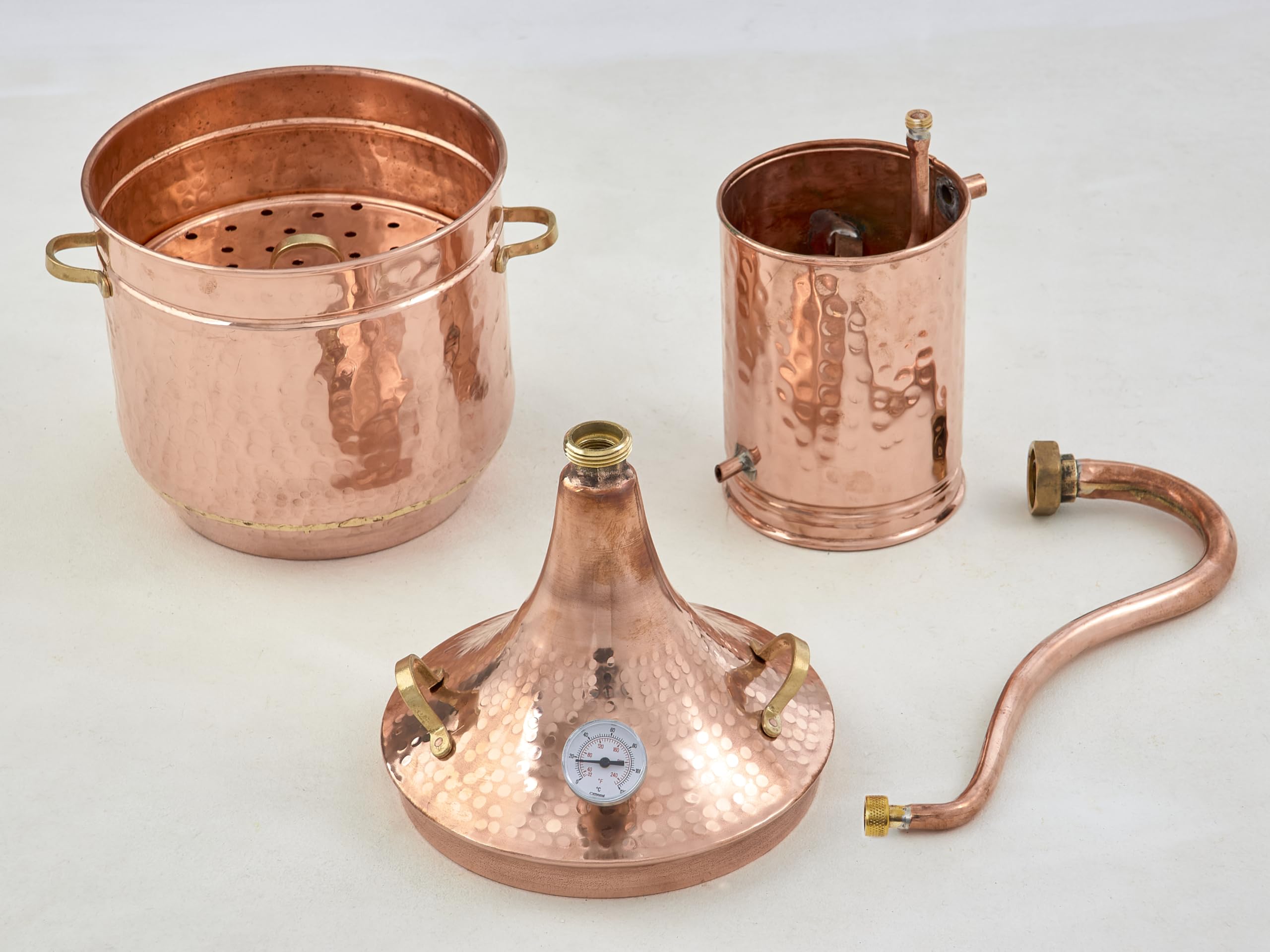Alambique de Cobre Artesanal Especial Para Hierbas Plantas Esencias Jabones, Distintos Tamaños (3 Litros)