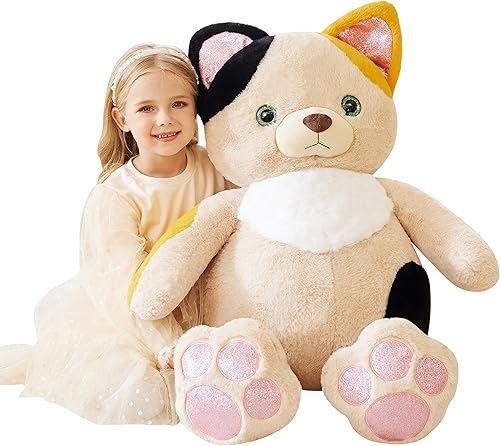 EARTHSOUND Juguete de peluche gigante de gato de peluche, juguete grande y grande, tamaño grande, gran esponjoso, peluche de gran tamaño, regalos