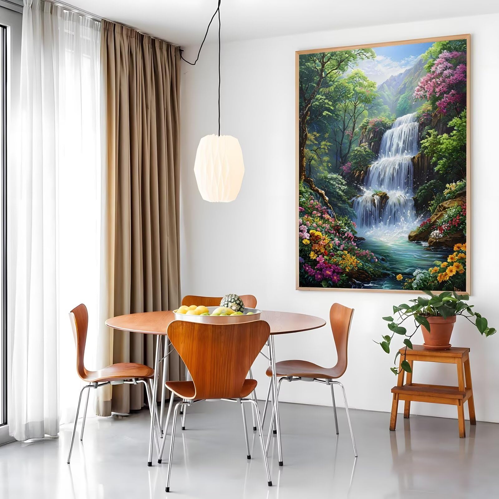 Kit Diamond Painting 30x40cm - Piccola Casa Sotto Montagna Innevata, Con Diamanti 5D E Attrezzi - Foto 4