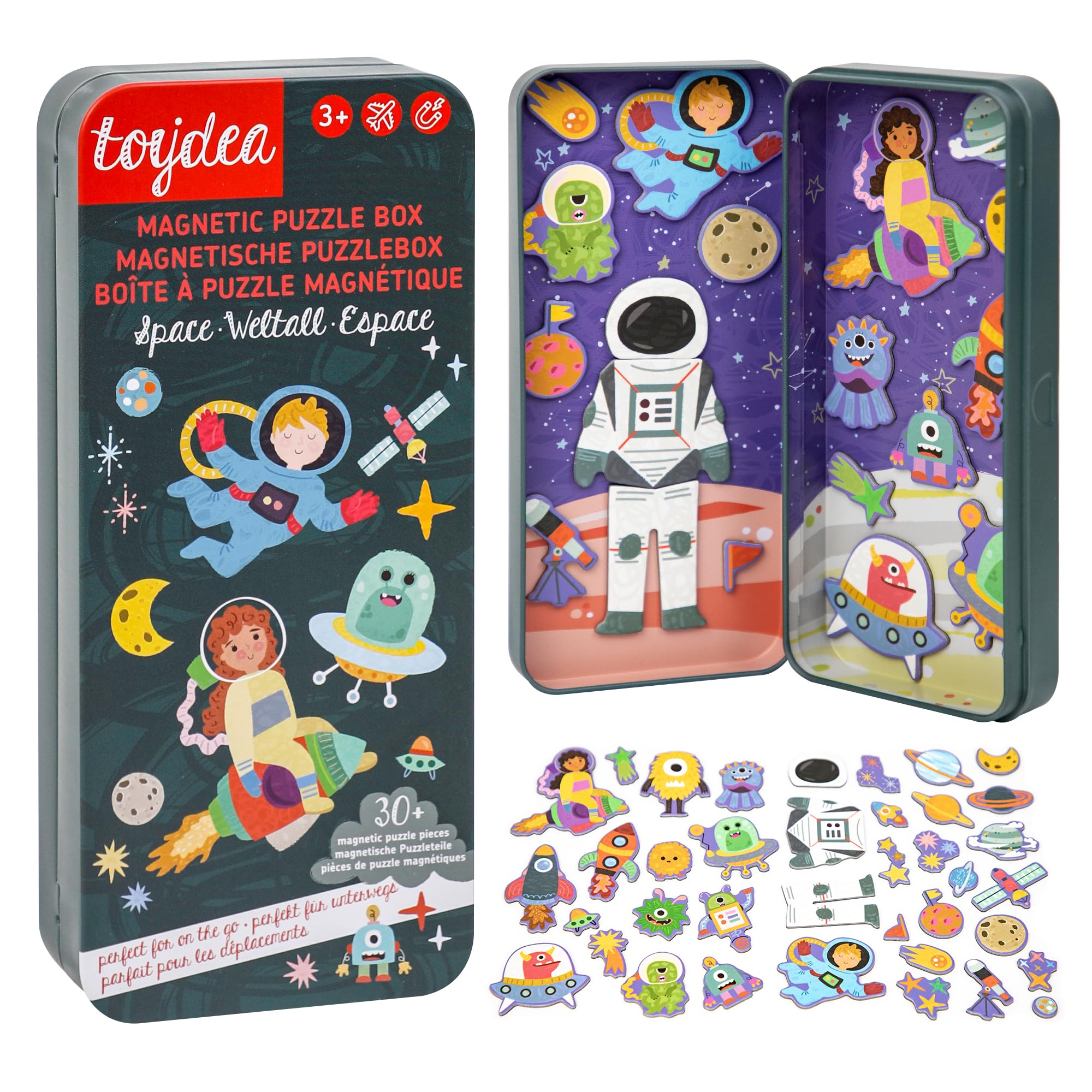 Toydea Magnetic Puzzle Box - Space Theme, 30 pezzi