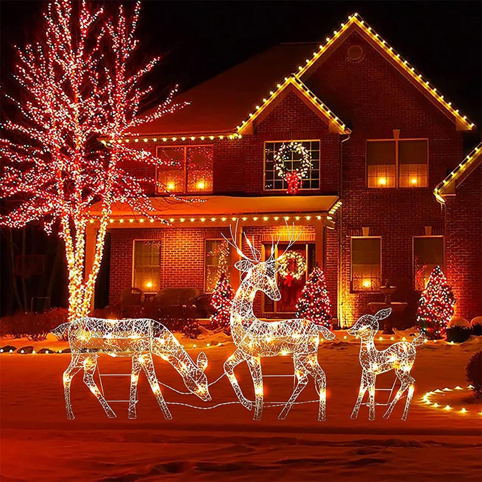 Renne Illuminate Da Giardino, Cervi Natalizi, Renna Di Natale Luminosa Sagoma, Decorazioni Per Esterni Con Renne, Vacanze Resistenti Alle Intemperie, Per Uso In Interni Ed Esterni