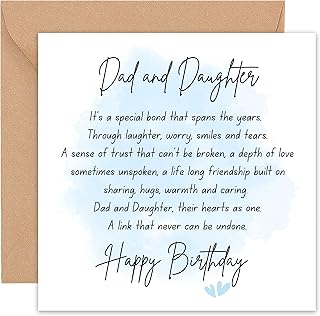 Dad Birthday Cards - Dad Birthday Card - Birthday Card Dad - From Daughter - Happy Birthday Dad - 50th 60th 70th 75th Step -14cm