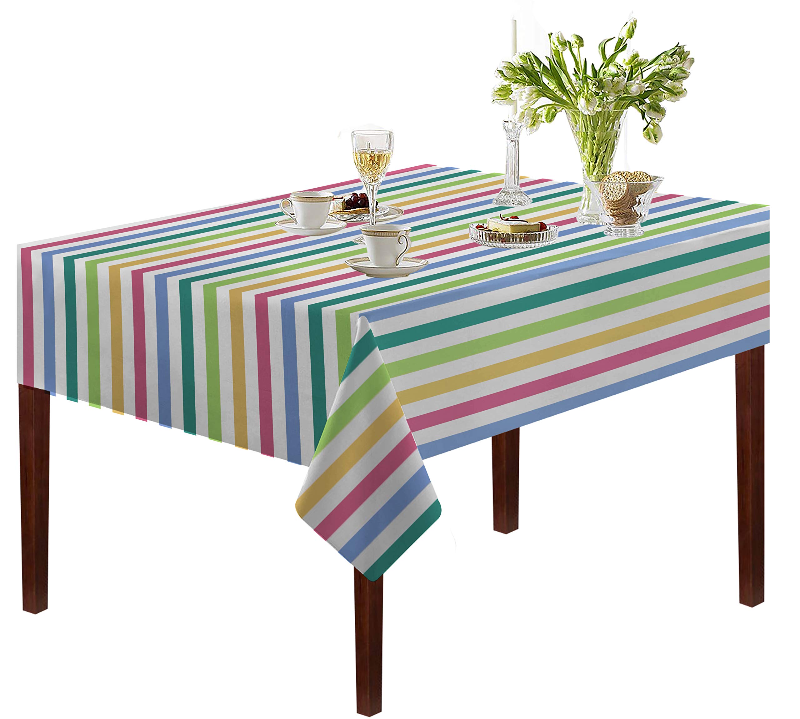 Oasis Home Collections Cotton Table Cloth - Multi Color Stripe/ 6 Seater (Pack of 1) (B07BLRXD5Y) Amazon Price History, Amazon Price Tracker