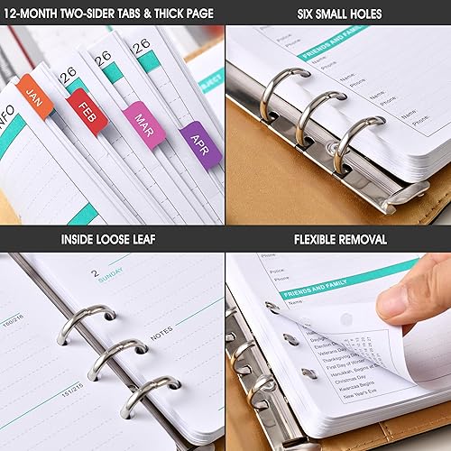 Miniatura 9 de Recambios de planificador 2025  Recambios de agenda 2025 de enero de 2025 a diciembre de 2025, insertos de planificador A6 2025, 3.75 x 6.75